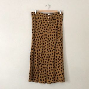 Madewell, Leopard Spot Midi pull-on skirt NWT